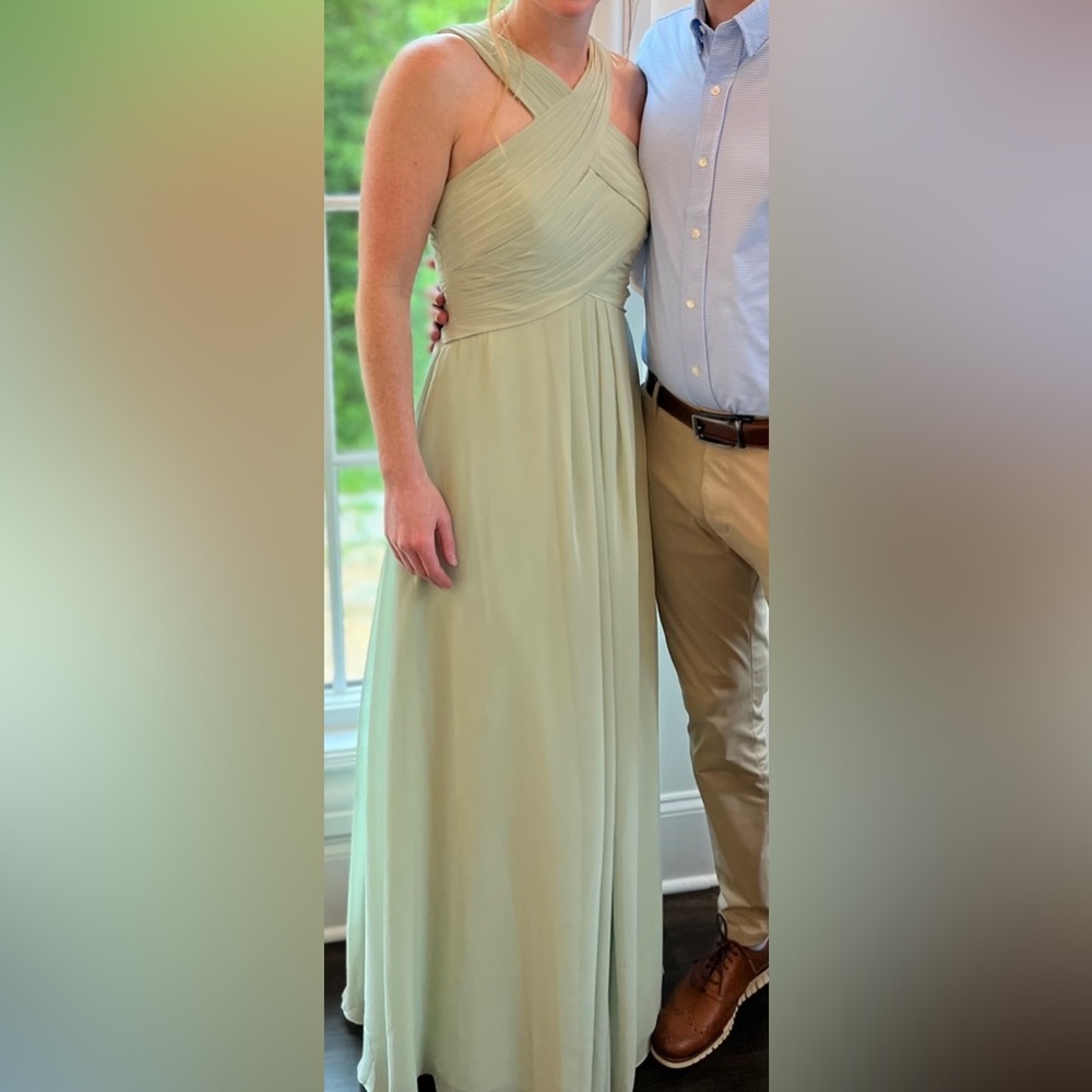 Azazie Kaleigh Dusty Sage Bridesmaids Dress size A4